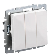 Выключатель 3-кл. бел. BRITE СП, 10А (ВС10-3-0-БрБ) (механизм) ИЭК