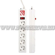 Сетевой фильтр 5*5м с з/к (белый) Москва Power Cube B 10А