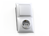 Блок комб. СП (1кл. выкл + розетка с/з) СЕЛЕНА БКВР-411 Кунцево