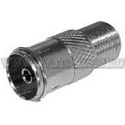 ПЕРЕХОД гнездо F - гнездо TV металл. прямой с кольцом (PROCONNECT)