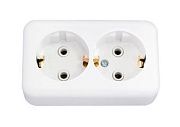 Розетка 2-ая с/з белый Минск ОП, 16А, 220В (РА16-250)