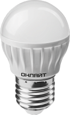 Лампа светодиодная 6W Е27 шарик 6500К 480Lm 220V (OLL-G45-6-230-6.5K-E27) ОНЛАЙТ