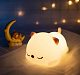 Ночник силиконовый WH-A17RC "Котёнок", USB, аккум. 1200мАч, 3000К+RGB (7 цветов), с ДУ Включай