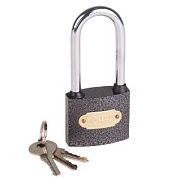 Замок навесной металлический, серия "Чугун" 50 мм ДЛИННАЯ ДУЖКА Четыре Сезона