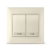 Выключатель 2кл. с подсветкой слон. кость СП, 10А, 220В (Б-С0123) Севиль