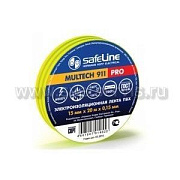 Изолента 0,15*15 мм 10м желто-зеленый Safeline