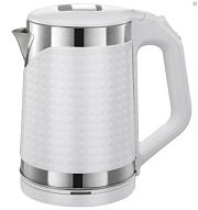 Чайник сталь/пластик электрический MAX-106 2,0л/1800Вт, дисковый нагр. элемент, белый с рельефным корпусом MAXTRONIC