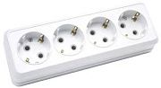Розетка 4-я с/з белый ОП 16А, 250В, TANGO