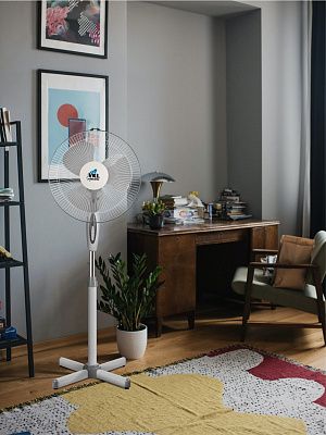 Вентилятор напольный VGF-01 Gray, 40 Вт, 3 режима, 90º поворот, серый VKL electric (4)