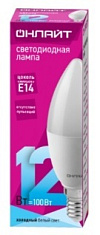 Лампа светодиодная 12W E14 свеча 4000K 960Lm 220V (OLL-C37-12-230-4K-E14-FR) ОНЛАЙТ