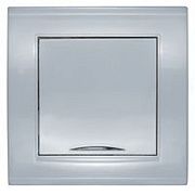 Выключатель 1кл. с подсветкой серебро СП, 10А, 220В (7949643) Бриллиант