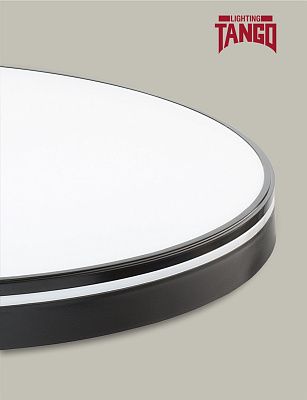 Светильник LED настенно-потолочный "МАТРИКС ЧЕРНЫЙ" 60Вт НББД-RC-Р-1 (390*76мм, основание 350мм) с ИК ДУ TANGO РОССИЯ ЦВЕТНАЯ УПАКОВКА