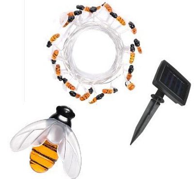 Садовая гирлянда BEES (USL-S-127) "Пчелки", пластик, 3,8м, теплый белый Uniel