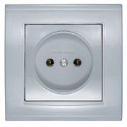 Розетка б/з серебро СП, 16А, 220В (7949834) Бриллиант