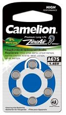 Батарейка для слухового аппарата 675 / ZA675 / PR44 Camelion BL-6 Mercury Free (A675-BP6 (0%Hg)