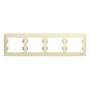 Рамка 4-я горизонтальная бежевый GLOSSA