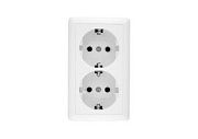 Розетка 2-ая с/з белый ОП 16А, 220В Wessen Хит (РА16-238б) (аналог РА10-234бВ)