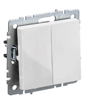 Выключатель 2-кл. прох. бел. BRITE СП, 10А (ВС10-2-6-БрБ) (механизм) ИЭК