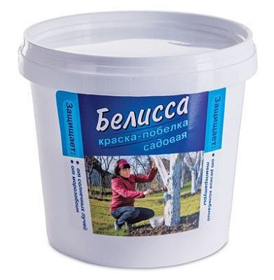 Побелка-краска садовая БЕЛИССА (Не боится замораживания!) ведро 1 кг. Ваше хозяйство срок хран. 2г