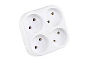 Четверник б/з 6А универсальный, белый (4Т) TOKER