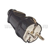 Вилка с/з черная 16А 250В в инд. упаковке Универсал (А1010)