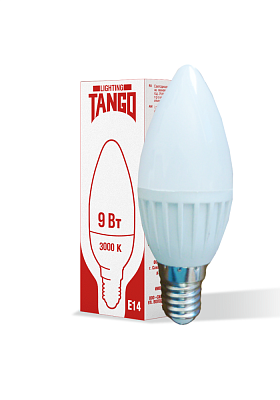 Лампа светодиодная 9W E14 свеча 3000K 220V (TANGO LED C37-9W-E14-N) TANGO
