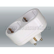 Двойник TOKER (с з/з контактом, 16А, белый), 2Т2