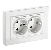 Розетка 2-ая с/з бел. BRITE СП, 16А (РС12-3-БрБ) (в сборе) ИЭК