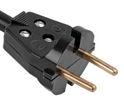 Вилка б/з черная 6А 250В плоская Витебск (В6-001)