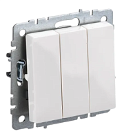 Выключатель 3-кл. бел. BRITE СП, 10А (ВС10-3-0-БрБ) (механизм) ИЭК