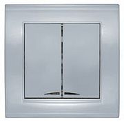 Выключатель 2кл. с подсветкой серебро СП, 10А, 220В (7949667) Бриллиант