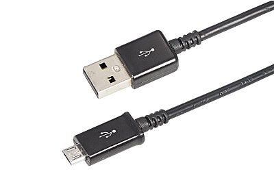 Шнур microUSB - USB длинный штекер, 1м, черный REXANT