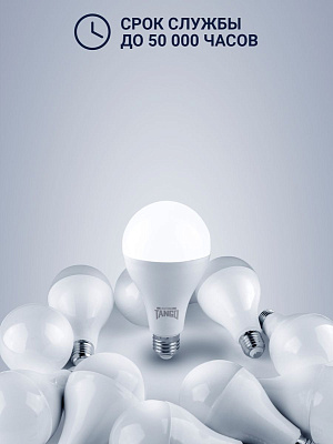 Лампа светодиодная 21W E27 A65 6500K 220V (TANGO LED A65-21W-E27-WW) TANGO